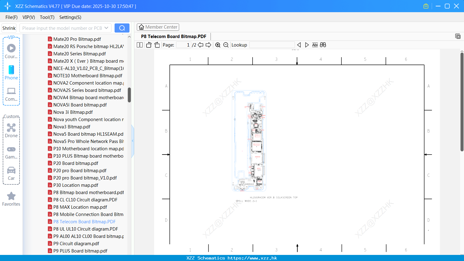 Huawei P8 Telecom Board Bitmap